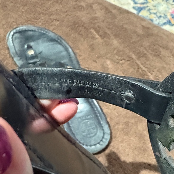 Tory Burch Black Leather Thong Sandals - Picture 10 of 10